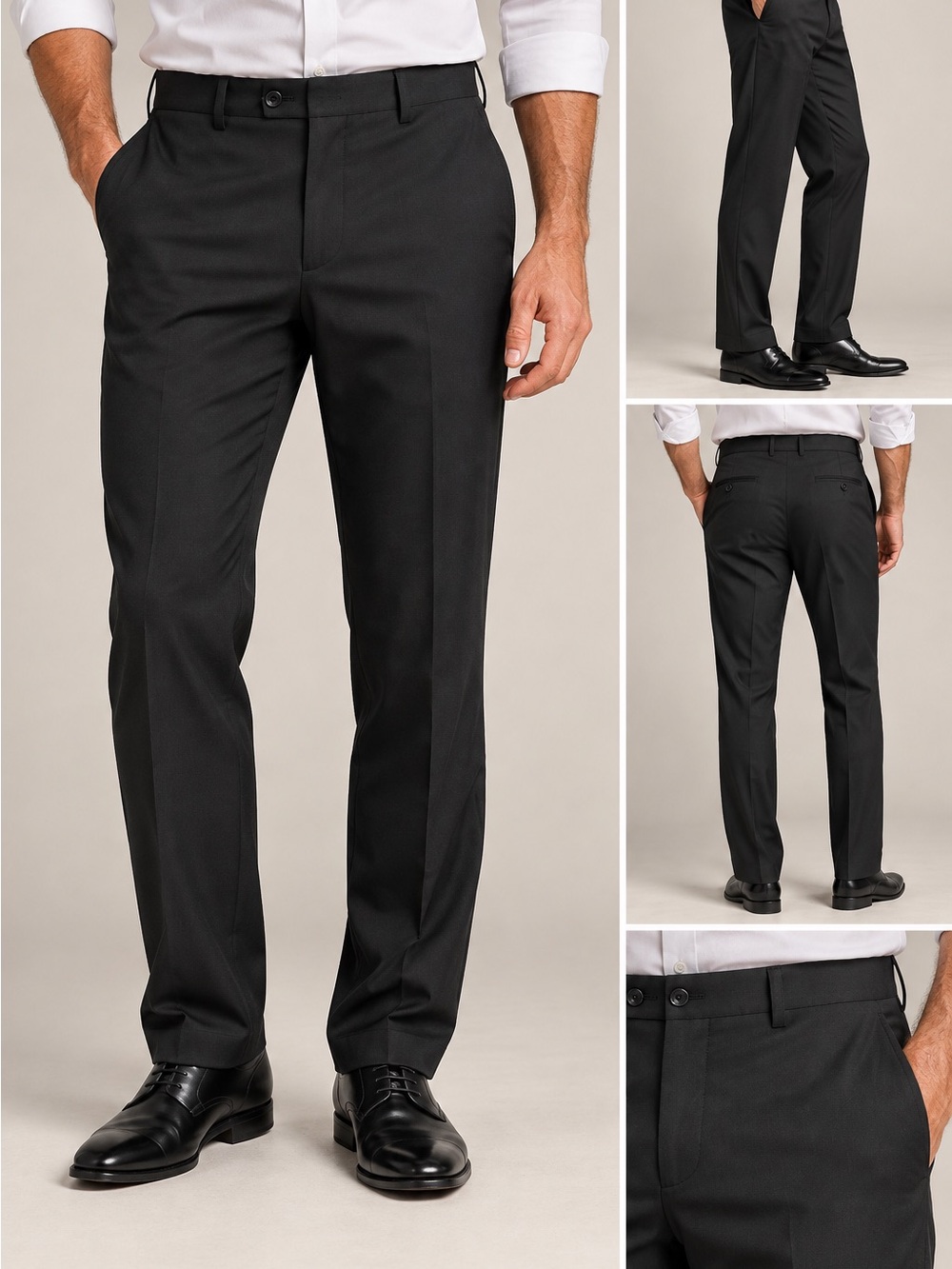 Lauren Ralph Lauren Men’s Black Dress Pants 32x32 Flat Front Classic